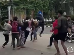 Viral Tawuran Pelajar di Bogor Pakai Tangan Kosong Lalu Dibubarkan Warga