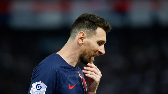 PARIS, FRANCE - JUNE 3: Lionel Messi #30 of Paris Saint-Germain looks on during the Ligue 1 match between Paris Saint-Germain and Clermont Foot 63 at Parc des Princes on June 3, 2023 in Paris, France. (Photo by Catherine Steenkeste/Getty Images)