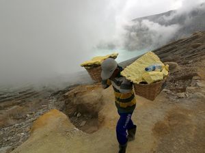Melihat Aktivitas Penambang Belerang di Gunung Ijen Melihat Aktivitas Penambang Belerang di Gunung Ijen