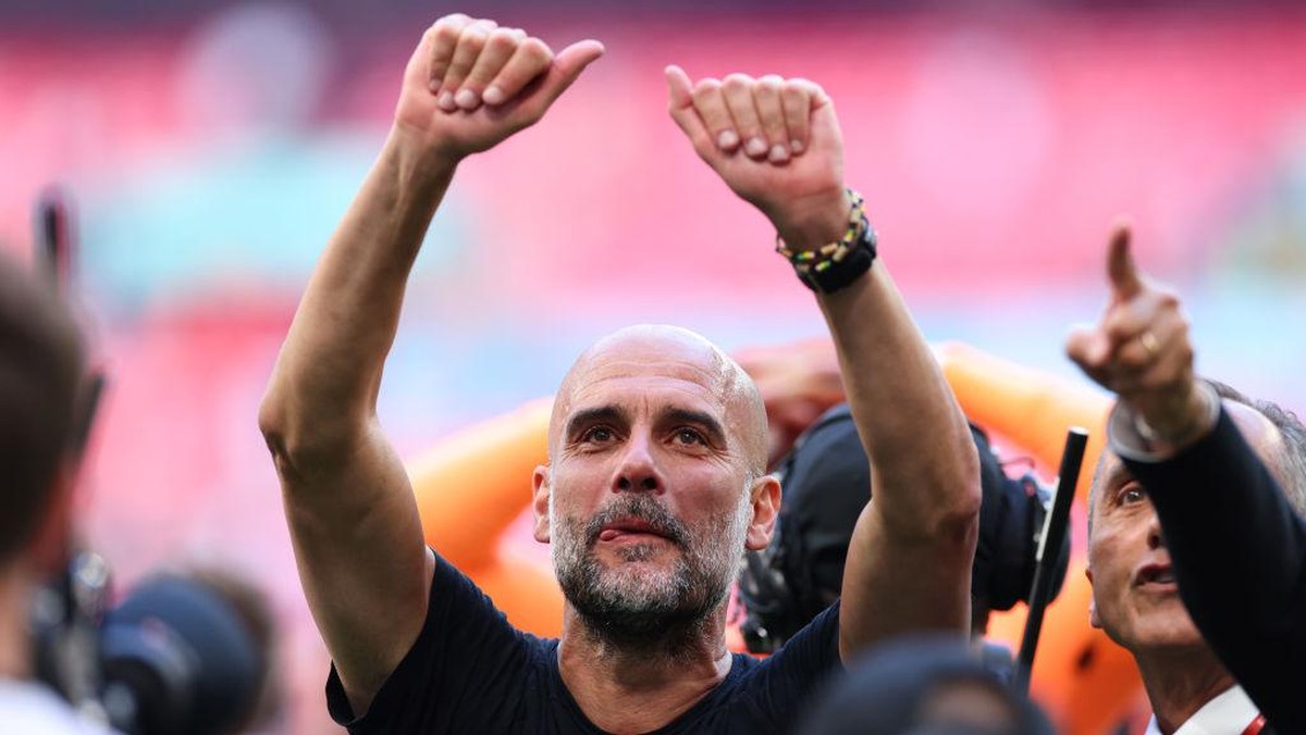 Manajer Manchester City Pep Guardiola meledek striker Inter Milan Romelu Lukaku? (Foto: Getty Images)