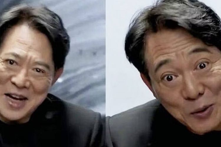 Perubahan wajah Jet Li.