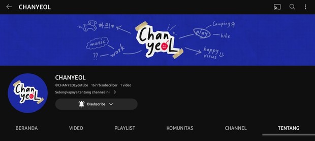 Foto nama channel youtube Chanyeol.