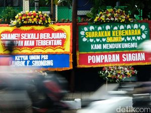 Jelang Sidang, Karangan Bunga Dukungan ke Shane Lukas Berjejer
