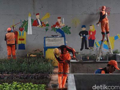 Kreatif Banget, PPSU Sulap Kolong Flyover Kebayoran Lama Lebih Asri