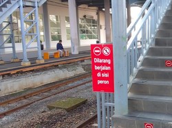 Peron Supersempit di Stasiun Serpong Kini Ditutup Pagar