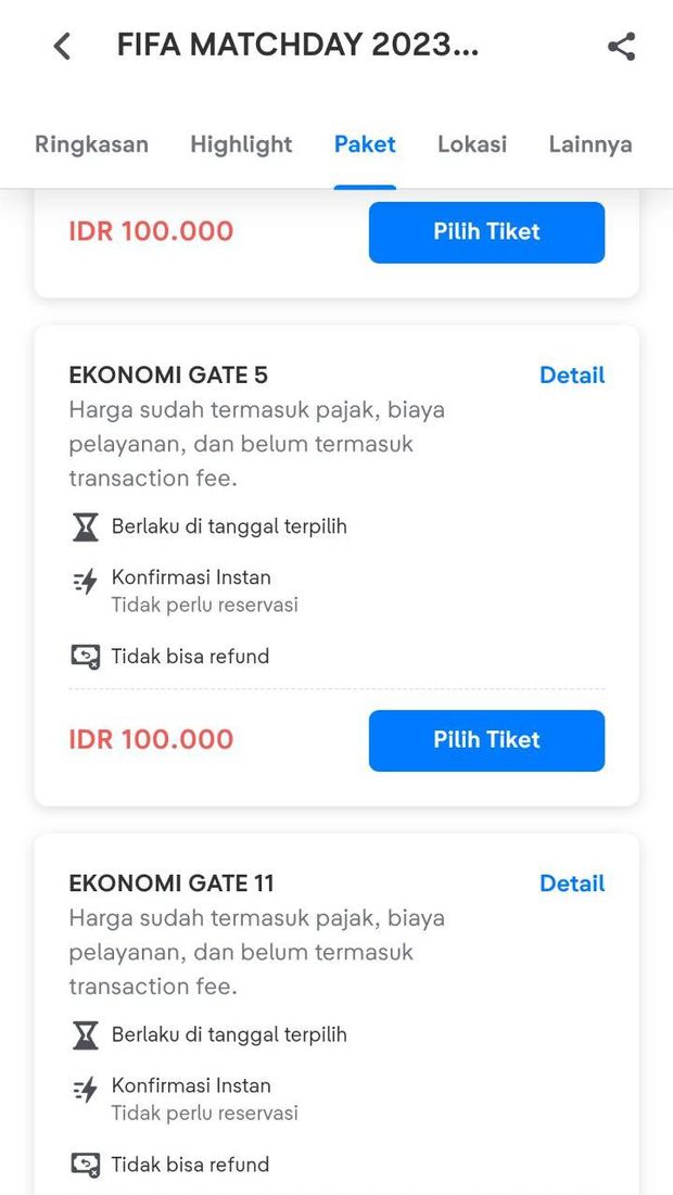 Pembelian tiket Indonesia vs Palestina sudah dibuka sejak Rabu (7/6) pukul 10.00 WIB melalui situs tiket.com. 10 persen penjualan tiket nantinya disumbangkan untuk rakyat Palestina.