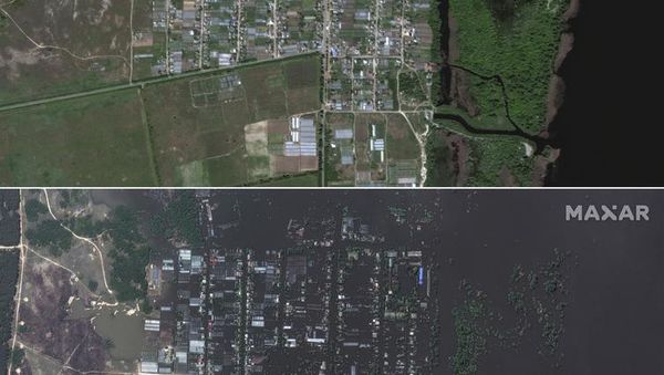 Foto Satelit Wilayah Ukraina Sebelum dan Sesudah Banjir Bendungan Jebol