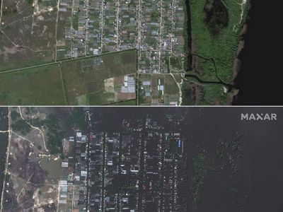 Foto Satelit Wilayah Ukraina Sebelum dan Sesudah Banjir Bendungan Jebol