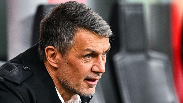 MILAN, ITALY - MAY 20: Paolo Maldini technical area director of Milan looks on prior to kick-off in the Serie A match between AC Milan and UC Sampdoria at Stadio Giuseppe Meazza on May 20, 2023 in Milan, Italy. (Photo by Simone Arveda/Getty Images)