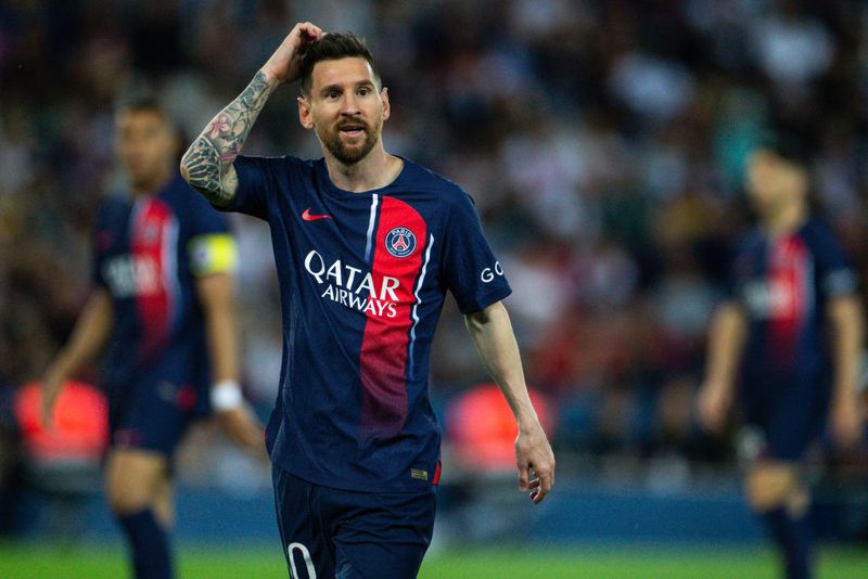 PARIS, FRANCE - JUNE 03: Lionel Messi of Paris Saint Germain (PSG) during the French league football match between Paris Saint Germin (PSG) and Clermont Foot at Parc des Princes stadium, in Paris, on JUNE 03, 2023. (Photo by Ibrahim Ezzat/Anadolu Agency via Getty Images)