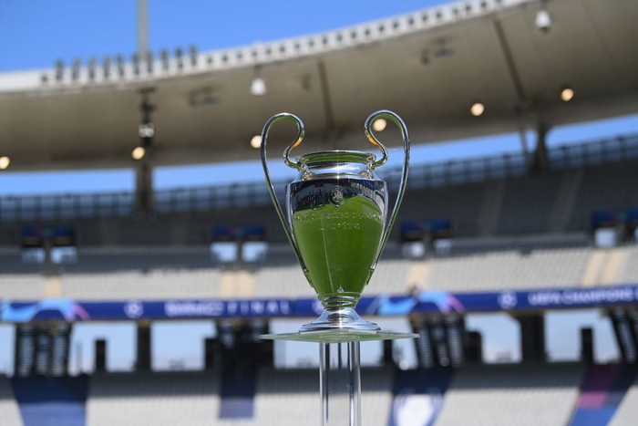 ISTANBUL, TURKEY - JUNE 07: The Champions League trophy is seen at the Ataturk Olympic Stadium ahead of the UEFA Champions League 2022/23 final between Manchester City and Inter Milan on June 07, 2023 in Istanbul, Turkey. (Photo by Michael Regan - UEFA/UEFA via Getty Images)