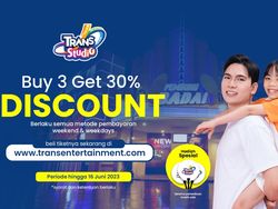 Promo Fantastis di Trans Studio Nih, Beli 3 Tiket Dapat Diskon 30%