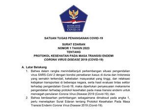 Isi Lengkap SE Satgas Covid-19 No 1 Tahun 2023, Boleh Lepas Masker Isi Lengkap SE Satgas Covid-19 No 1 Tahun 2023, Boleh Lepas Masker
