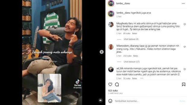 Unggahan Arya Saloka yang menyanyi sambil merokok hingga kena hujatan publik.