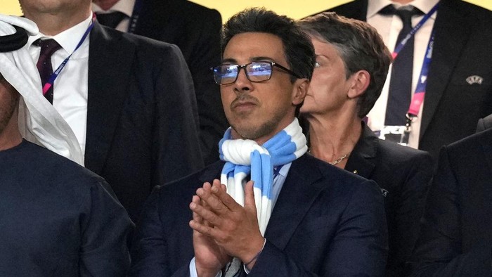 Manchester City owner Sheikh Mansour bin Zayed bin Sultan Al Nahyan during the UEFA Champions League final match at the Ataturk Olympic Stadium, Istanbul. Picture date: Saturday June 10, 2023. (Photo by Martin Rickett/PA Images via Getty Images)