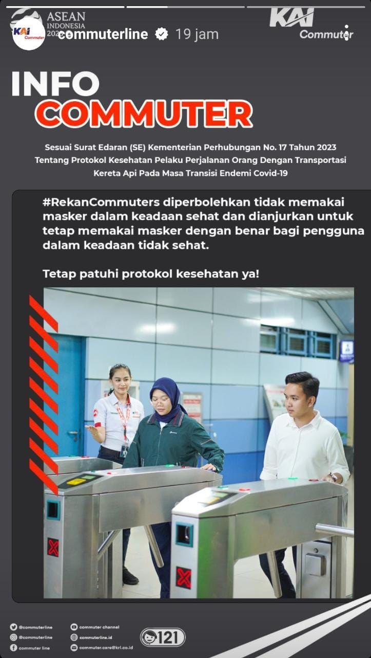 Pengguna KRL tak lagi wajib pakai masker