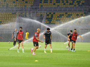 Potret Latihan Timnas Palestina Jelang FIFA Matchday Lawan Indonesia Potret Latihan Timnas Palestina Jelang FIFA Matchday Lawan Indonesia