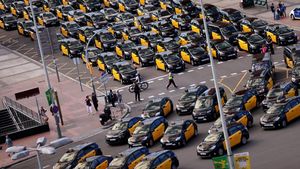 Sopir Taksi di Barcelona Demo, Protes Putusan Terkait Taksi Online