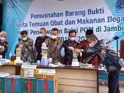 7 Ribu Kosmetik Berbahaya dan Obat Ilegal Hasil Temuan BPOM Jambi Dimusnahkan