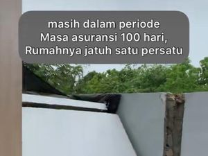 Viral Rumah Kompleks di Pinggir Sungai Rubuh Belum 100 Hari Terbangun