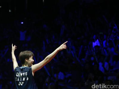 Aksi-aksi Chen Yu Fei Hajar Carolina Marin Berujung Juara Indonesia Open 2023