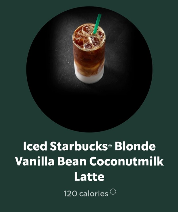Iced Starbucks blonde vanilla bean coconut milk latte/Foto: Starbucks.com Rekomendasi minuman Starbucks rendah kalori