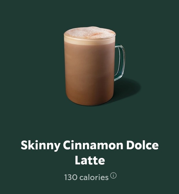 Skinny dolce cinnamon latte/Foto: Starbucks.com Rekomendasi minuman Starbucks rendah kalori