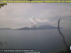 Gunung Anak Krakatau Erupsi, Semburan Abu Capai 1,5 Km
