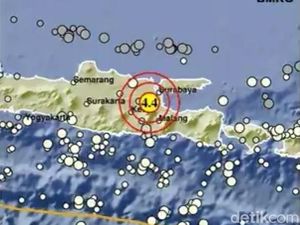Gempa Mojokerto M 4,4 Bikin Surabaya Bergoyang