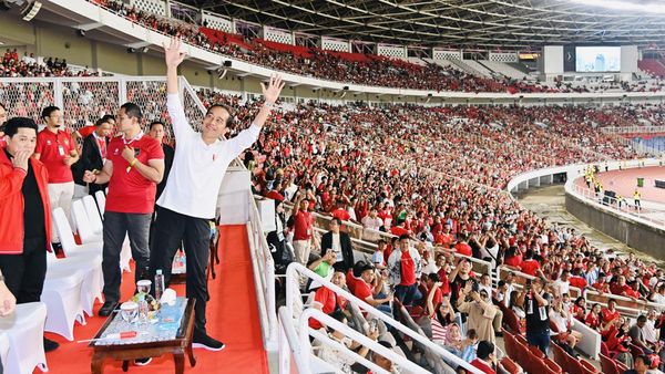 Jokowi Semringah Banget Nonton Laga Indonesia Vs Argentina