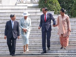 Gaya Cerah Iriana Jokowi Berkebaya Pastel Sambut Kaisar Jepang di Istana