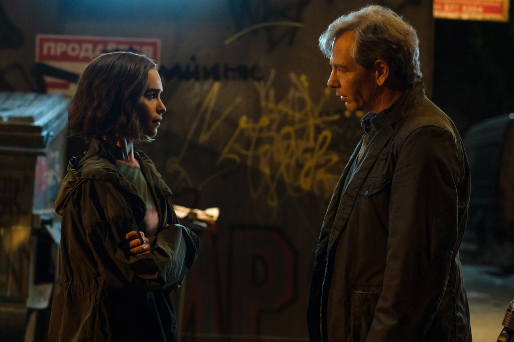 (L-R): Emilia Clarke as G'iah and Ben Mendelsohn as Talos in Marvel Studios' SECRET INVASION, exclusively on Disney+. Photo by Des Willie. © 2023 MARVEL.