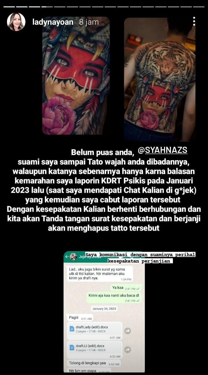 Bukti dugaan perselingkuhan Syahnaz dan Rendy yang diungkap Lady Nayoan
