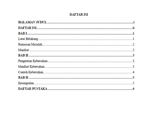 7 Contoh Daftar Isi Tugas Makalah Sekolah Yang Benar And Cara Mudah