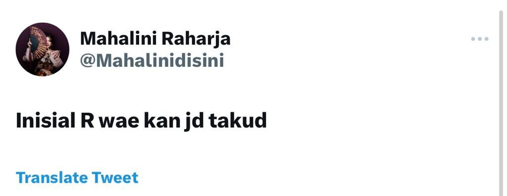 Cuitan Mahalini tentang inisial R