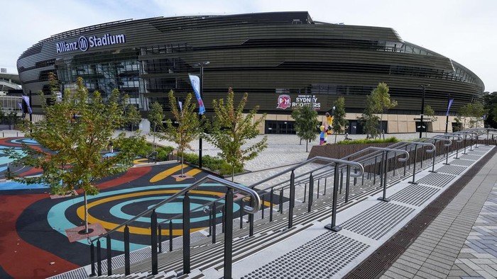 Potret Stadion Accor Sydney, Venue Piala Dunia Wanita FIFA 2023 Accor Stadium in Sydney, Australia, Wednesday, May 31, 2023. The Sydney Olympic Stadium will host FIFA Women's World Cup matches later in 2023 with the opening game in Australia on July 17 and the final on August 20. (AP Photo/Mark Baker)