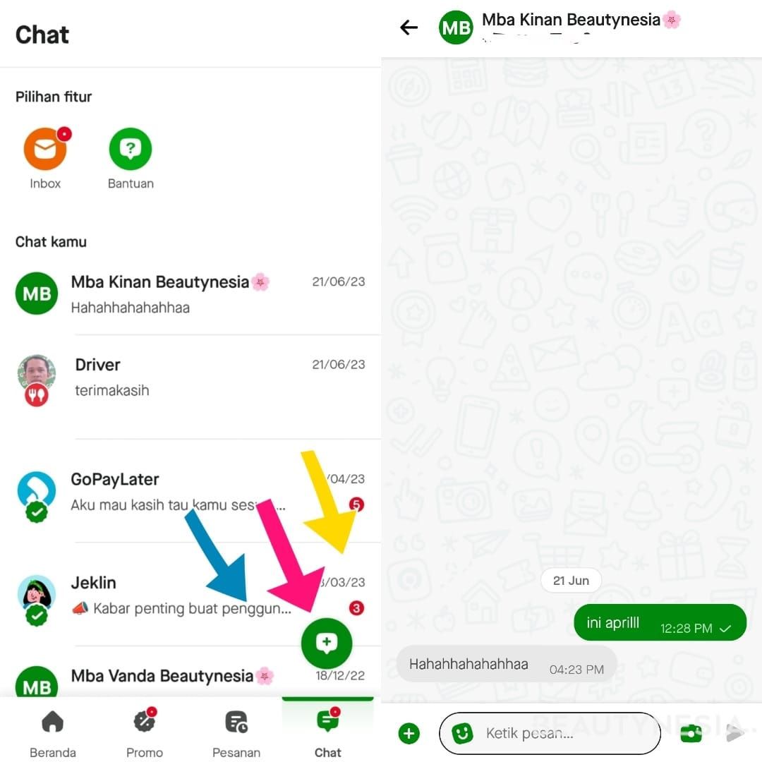 Cara Chat di Aplikasi Gojek