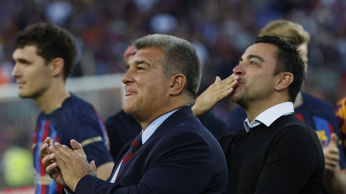Joan Laporta mengungkap misi Barcelona menjadi raja Eropa musim depan. (Foto: AP/Joan Monfort)