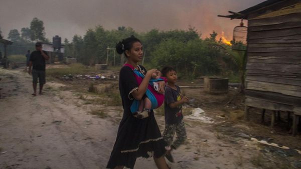 Kebakaran Lahan di Kalsel Nyaris Merambati Permukiman Warga