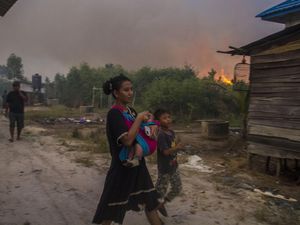 Kebakaran Lahan di Kalsel Nyaris Merambati Permukiman Warga