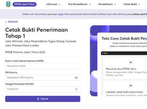 Link dan Tata Cara Cetak Bukti Penerimaan PPDB Jatim 2023