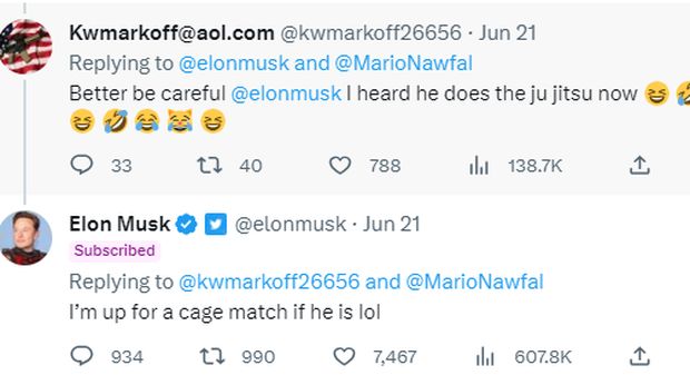 Potret twit yang ditulis oleh Elon Musk.