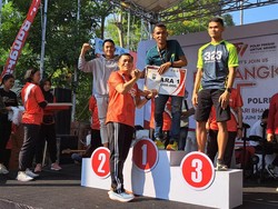 Ratusan Warga Nganjuk Ikut Lomba Lari Sambut Hari Bhayangkara ke-77