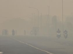 Kabut Asap Karhutla Selimuti Banjarbaru Kalimantan Selatan