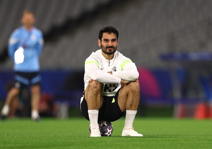 Soccer Football - Champions League Final - Manchester City Training - Ataturk Olympic Stadium, Istanbul, Turkey - June 9, 2023 Manchester Citys Ilkay Gundogan during training REUTERS/Molly Darlington