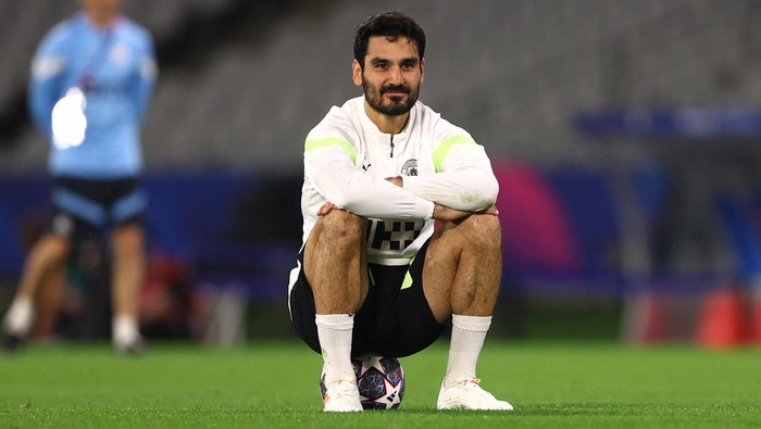 Soccer Football - Champions League Final - Manchester City Training - Ataturk Olympic Stadium, Istanbul, Turkey - June 9, 2023 Manchester Citys Ilkay Gundogan during training REUTERS/Molly Darlington
