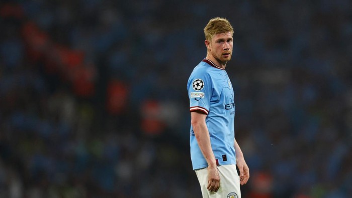 Soccer Football - Champions League Final - Manchester City v Inter Milan - Ataturk Olympic Stadium, Istanbul, Turkey - June 10, 2023 Manchester Citys Kevin De Bruyne reacts REUTERS/Molly Darlington