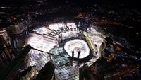 Potret Udara Masjidil Haram Bersinar Terang di Malam Hari