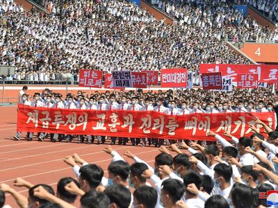 Ribuan Warga Korut Gelar Unjuk Rasa Mengecam AS