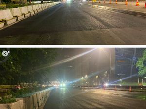 Jl Sudirman Arah Semanggi Jakarta Mulai Dapat Perbaikan Permanen